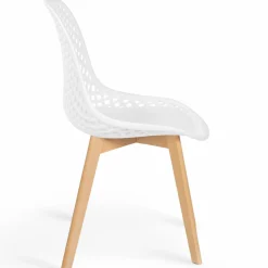 IDMarket Chaises scandinaves blanches x6 avec dossier ajouré* Collection Scandinave|Salle À Manger Complète