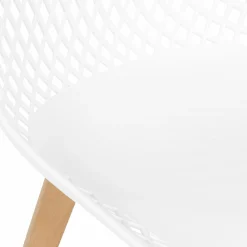 IDMarket Chaises scandinaves blanches x6 avec dossier ajouré* Collection Scandinave|Salle À Manger Complète