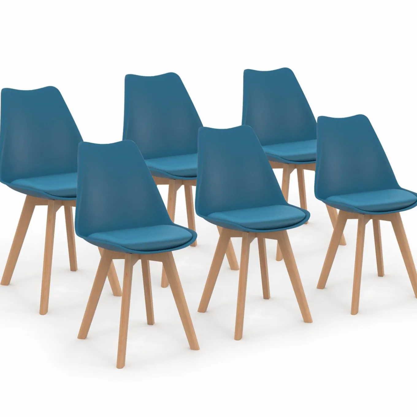 IDMarket Chaises scandinaves bleu canard* Collection Scandinave|Salle À Manger Complète
