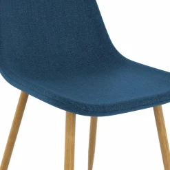 IDMarket Chaises scandinaves en tissu bleu canard pour salle à manger* Collection Scandinave|Chaises