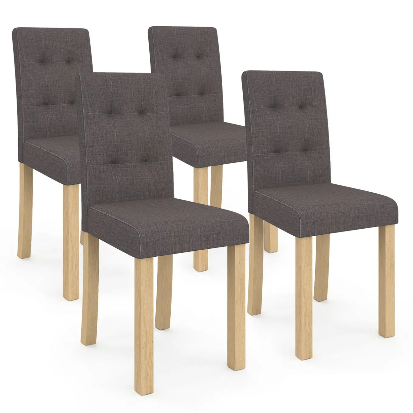 IDMarket Chaises scandinaves gris foncé* Salle À Manger Complète|Chaises