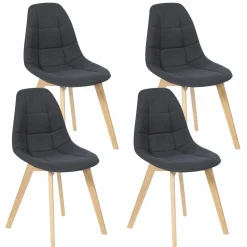 IDMarket Chaises scandinaves grises pieds en bois* Collection Scandinave|Salle À Manger Complète