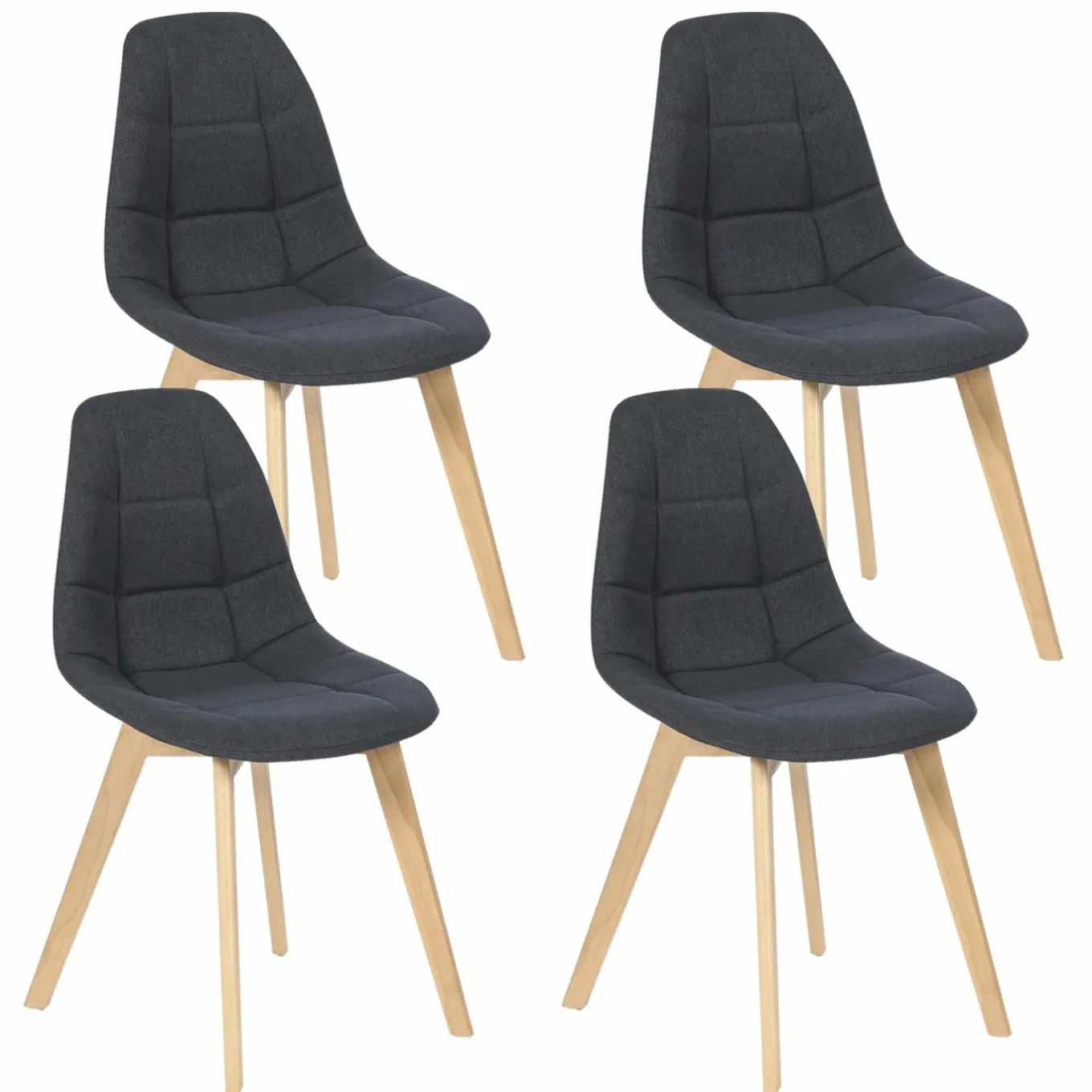 IDMarket Chaises scandinaves grises pieds en bois* Collection Scandinave|Salle À Manger Complète
