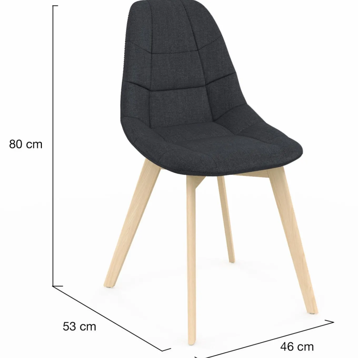 IDMarket Chaises scandinaves grises pieds en bois* Collection Scandinave|Salle À Manger Complète