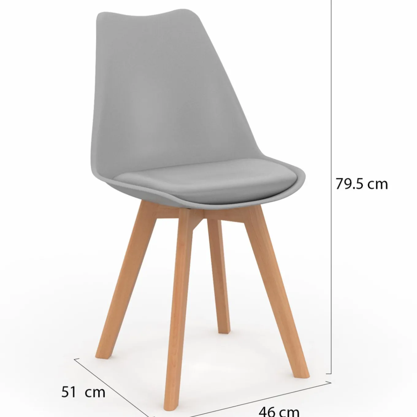 IDMarket Chaises scandinaves grises avec coussin* Collection Scandinave|Salle À Manger Complète