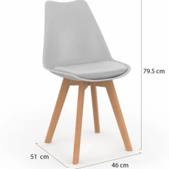 IDMarket Chaises scandinaves mix color : gris foncé, gris clair, patchworks marron* Collection Scandinave|Salle À Manger Complète