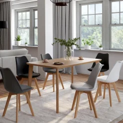 IDMarket Chaises scandinaves mix color grises, blanches et noires* Collection Scandinave|Salle À Manger Complète