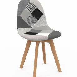 IDMarket Chaises scandinaves mix color : gris, blanc, noir et patchworks* Collection Scandinave|Salle À Manger Complète