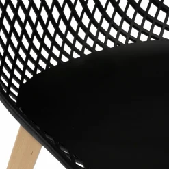 IDMarket Chaises scandinaves noires x6 avec dossier ajouré* Collection Scandinave|Salle À Manger Complète