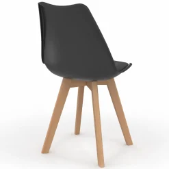 IDMarket Chaises scandinaves noires avec coussin* Collection Scandinave|Salle À Manger Complète