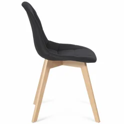 IDMarket Chaises scandinaves noires pieds en bois* Collection Scandinave|Chaises