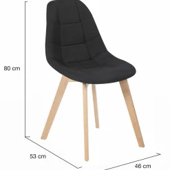 IDMarket Chaises scandinaves noires pieds en bois* Collection Scandinave|Chaises