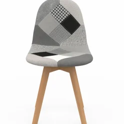 IDMarket Chaises scandinaves patchworks noirs, gris et blancs* Collection Scandinave|Chaises