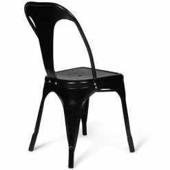 IDMarket Chaises style industriel noir mat* Collection Métal|Collection Industrielle