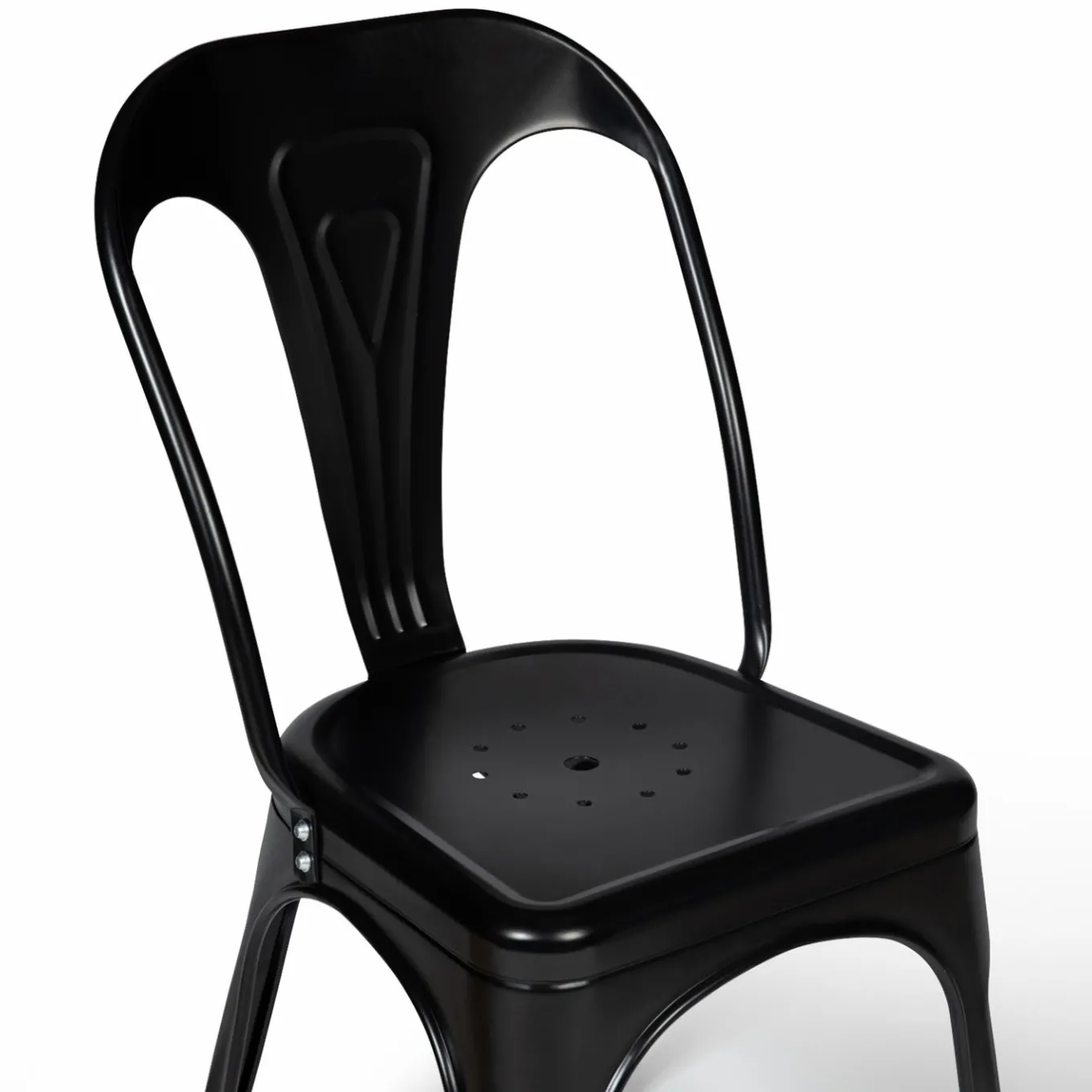 IDMarket Chaises style industriel noir mat* Collection Métal|Collection Industrielle