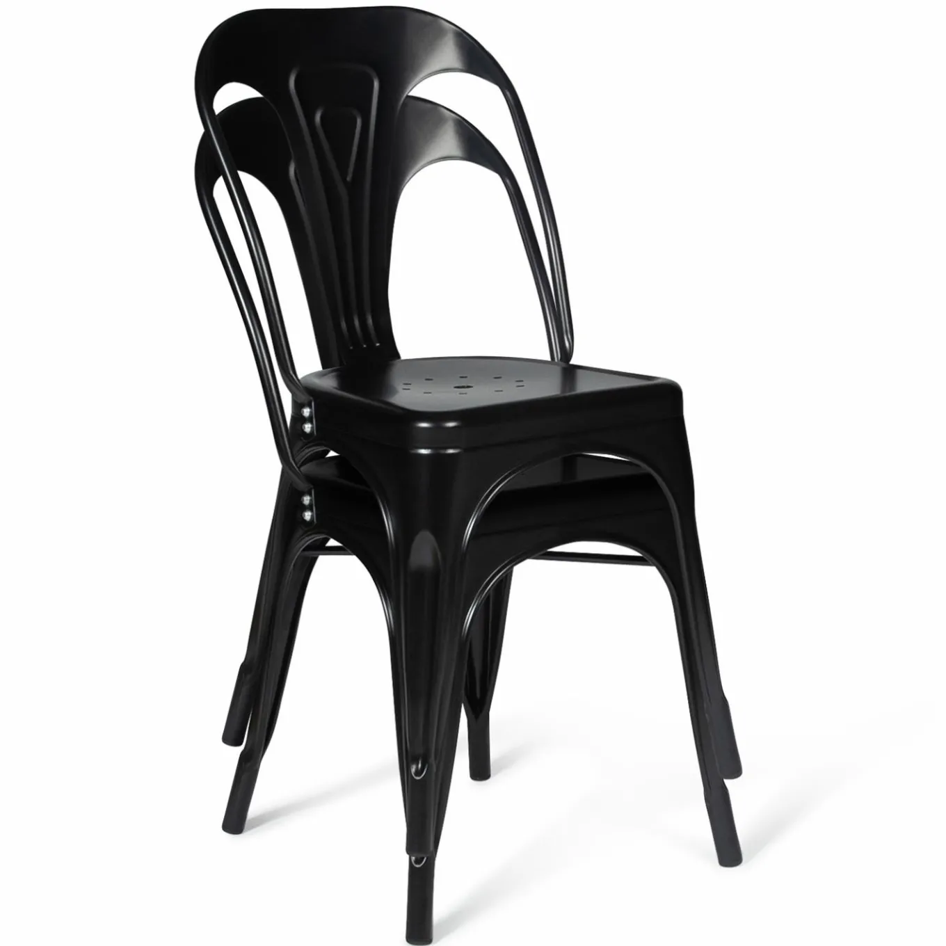 IDMarket Chaises style industriel noir mat* Collection Métal|Collection Industrielle