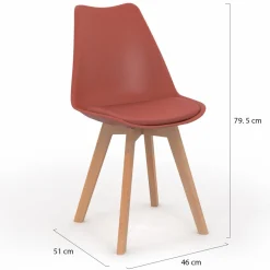 IDMarket Chaises terracotta, gris, beige style scandinave* Collection Scandinave|Tables Et Chaises