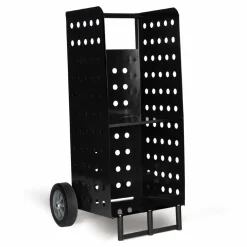 IDMarket Chariot porte bûches vertical noir* Accessoires Cheminée|Collection Métal