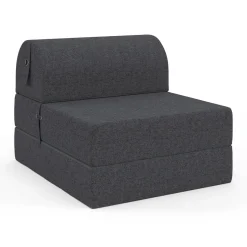 IDMarket Chauffeuse convertible 1 place en tissu gris anthracite* Fauteuils