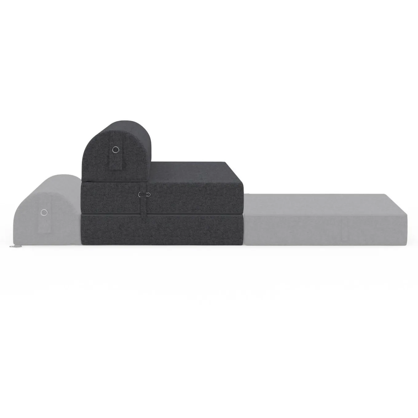 IDMarket Chauffeuse convertible 1 place en tissu gris anthracite* Fauteuils