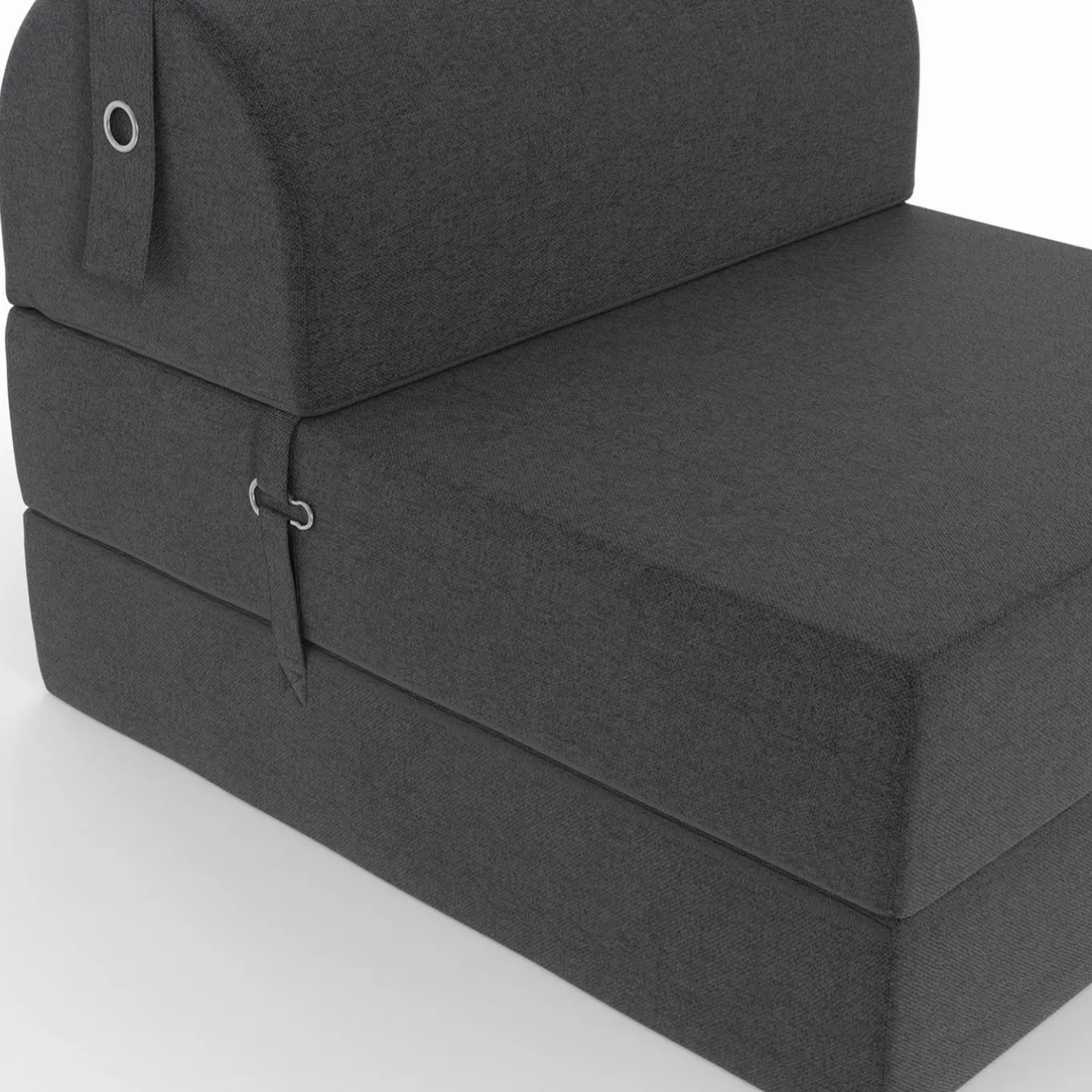 IDMarket Chauffeuse convertible 1 place en tissu gris anthracite* Fauteuils
