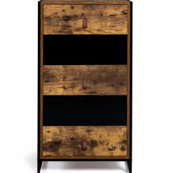 IDMarket Chiffonnier bois et métal avec 5 tiroirs* Meubles Tiroirs|Collection Vintage