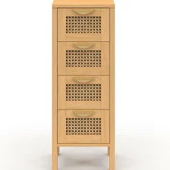 IDMarket Chiffonnier cannage pour entrée et salle de bain* Meubles Tiroirs|Meubles En Bois