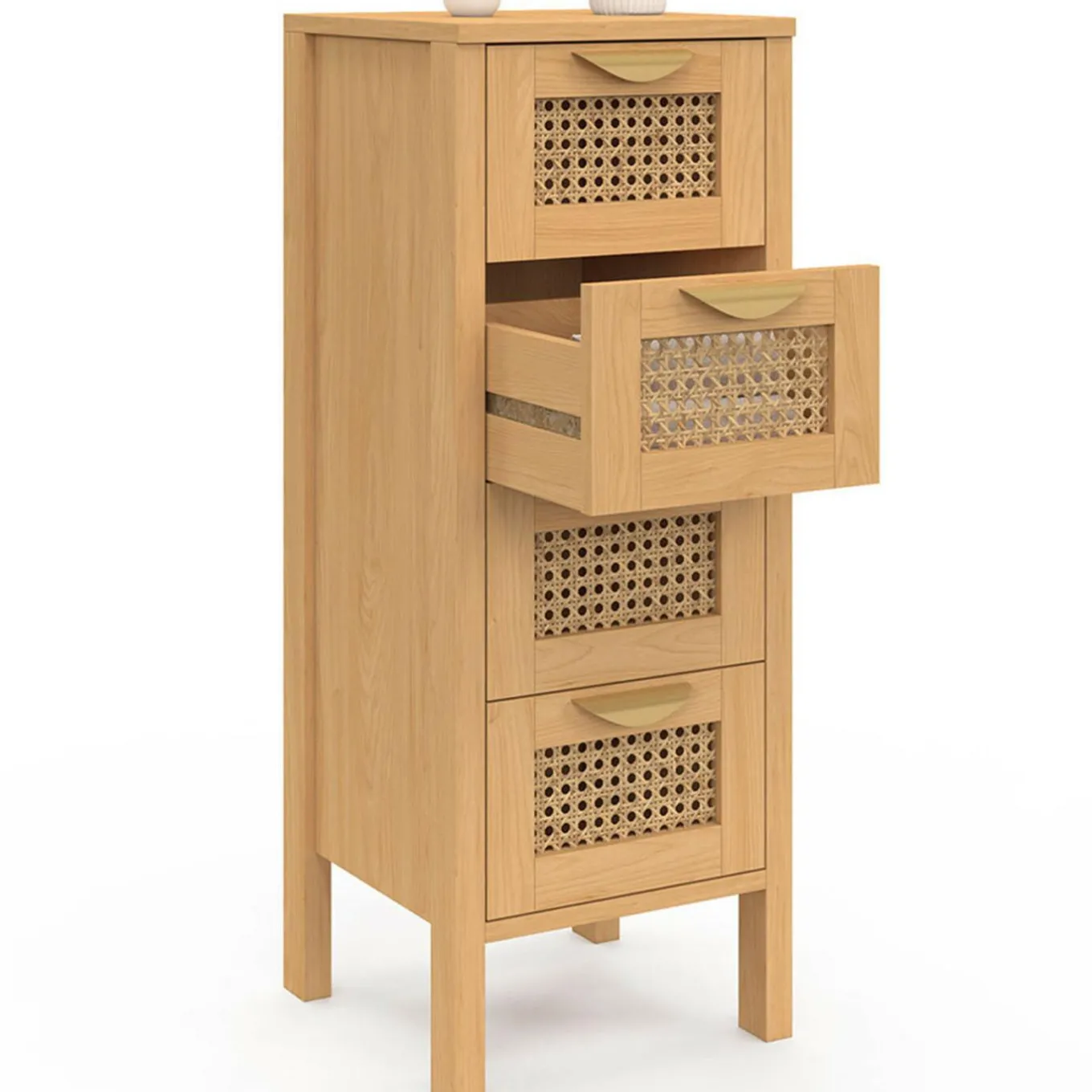 IDMarket Chiffonnier cannage pour entrée et salle de bain* Meubles Tiroirs|Meubles En Bois