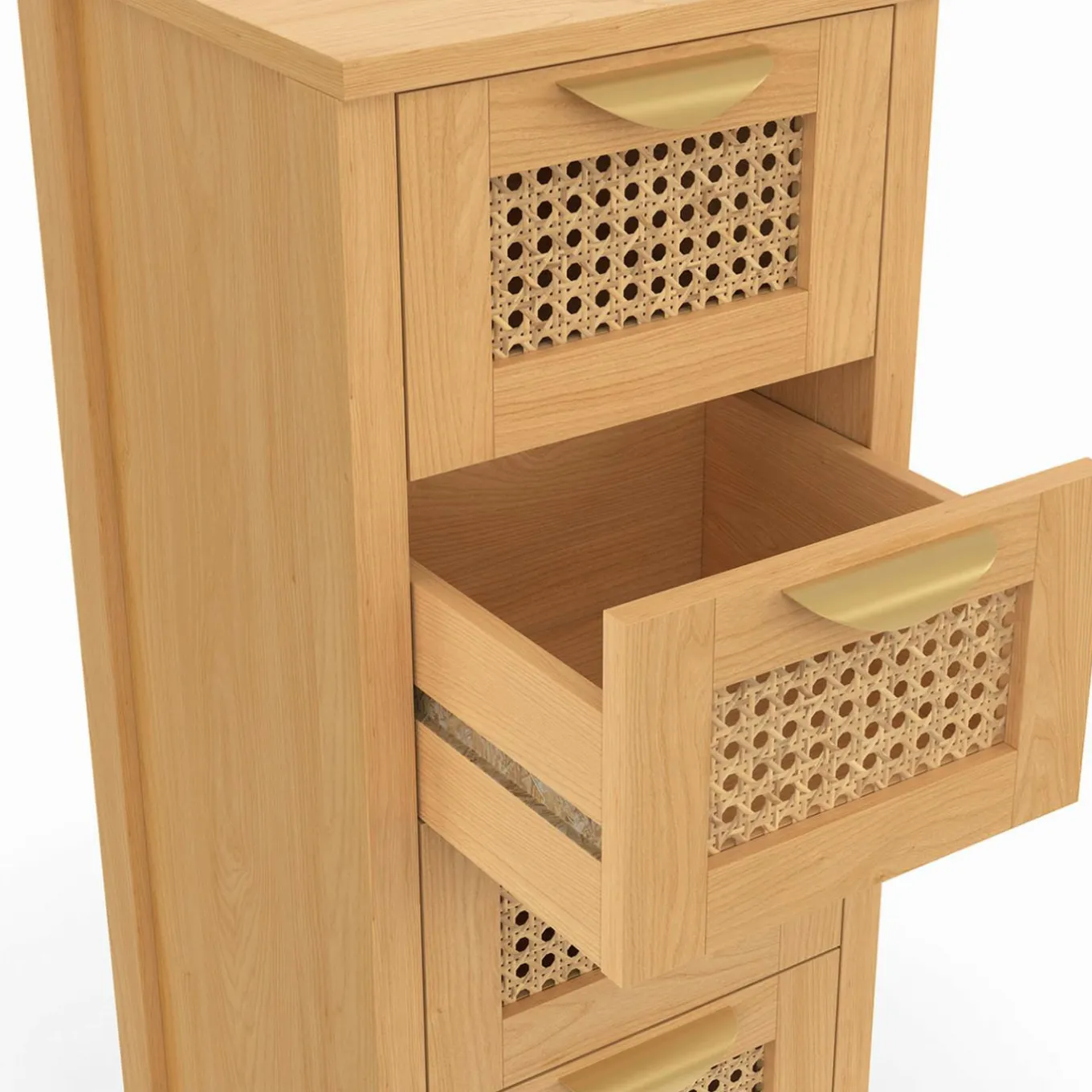 IDMarket Chiffonnier cannage pour entrée et salle de bain* Meubles Tiroirs|Meubles En Bois