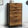 IDMarket Chiffonnier design industriel 5 tiroirs* Meubles Tiroirs|Meubles En Bois