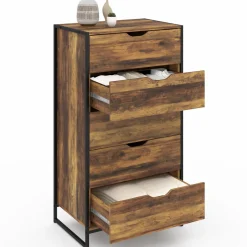 IDMarket Chiffonnier design industriel 5 tiroirs* Meubles Tiroirs|Meubles En Bois