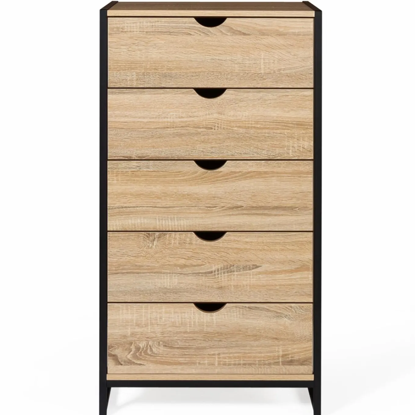 IDMarket Chiffonnier industriel bois et métal 5 tiroirs* Meubles Tiroirs|Meubles En Bois