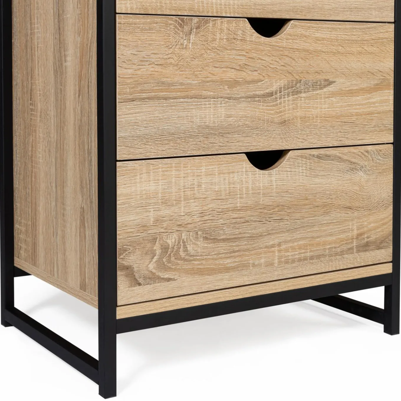 IDMarket Chiffonnier industriel bois et métal 5 tiroirs* Meubles Tiroirs|Meubles En Bois