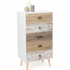IDMarket Chiffonnier scandinave 5 tiroirs* Meubles Tiroirs|Collection Scandinave