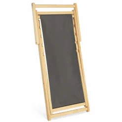 IDMarket Chiliennes en bois et toile grise* Fauteuils De Jardin