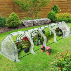 IDMarket Châssis serre de jardin 3m blanche* Tunnels Et Accessoires De Croissance|Serres À Tomates Et Équipement Du Potager