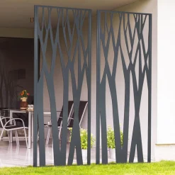 IDMarket Claustra extérieur métal gris design 150 x 50 cm* Panneaux Occultants