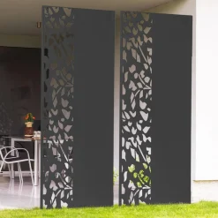 IDMarket Claustra extérieur métal gris semi ajouré* Panneaux Occultants