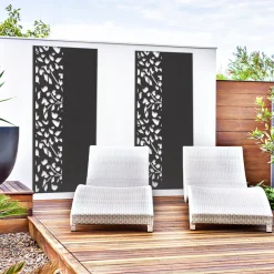 IDMarket Claustra extérieur métal gris semi ajouré* Panneaux Occultants