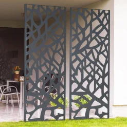 IDMarket Claustra extérieur métal gris design* Panneaux Occultants