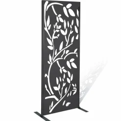 IDMarket Claustra extérieur métal gris motif floral* Panneaux Occultants