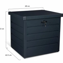 IDMarket Coffre de jardin verrouillable en métal gris anthracite 200 L* Coffre De Jardin|Abris De Jardin