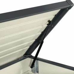 IDMarket Coffre de rangement extérieur étanche en métal gris 350 L* Coffre De Jardin|Abris De Jardin