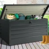 IDMarket Coffre de rangement métal 810L verrouillable gris anthracite pour jardin 147x86x82 cm* Coffre De Jardin|Abris De Jardin