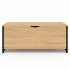 IDMarket Coffre de rangement style industriel bois et noir* Bancs D'Entrée|Coffres De Rangement