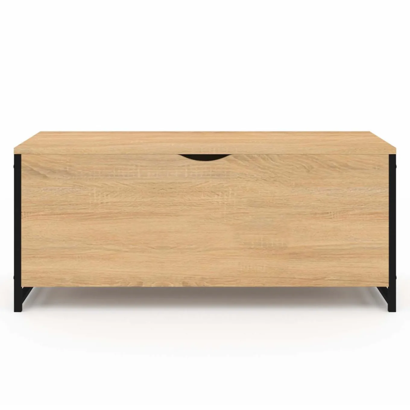 IDMarket Coffre de rangement style industriel bois et noir* Bancs D'Entrée|Coffres De Rangement