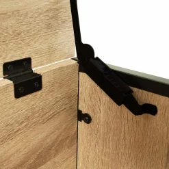 IDMarket Coffre de rangement style industriel bois et noir* Bancs D'Entrée|Coffres De Rangement