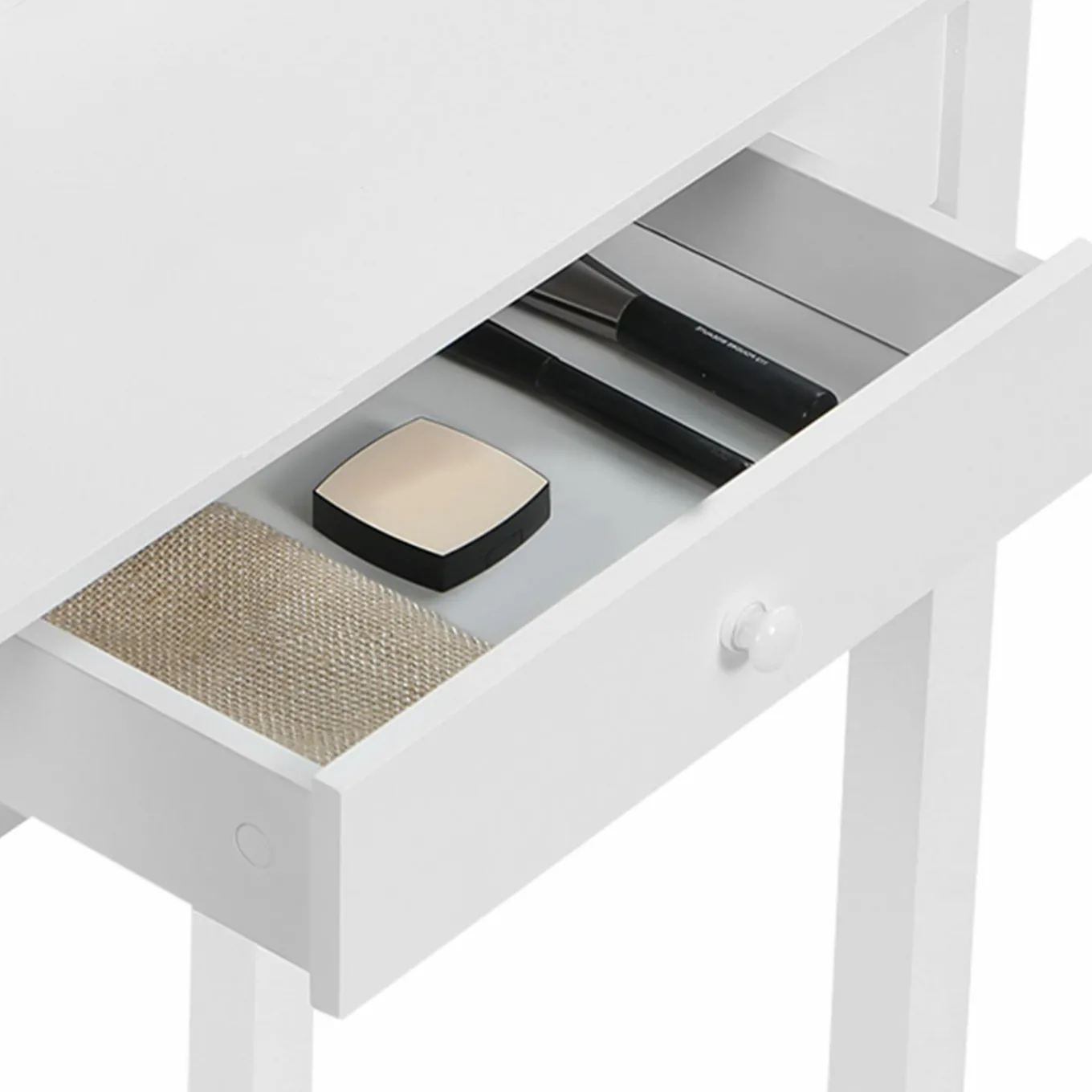 IDMarket Coiffeuse blanche avec miroir et tabouret* Collection Design|Collection Agencement Magasin