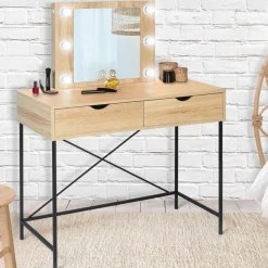 IDMarket Coiffeuse industrielle avec éclairage* Collection Agencement Magasin|Chambre Complète Adulte