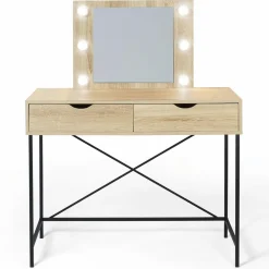 IDMarket Coiffeuse industrielle avec éclairage* Collection Agencement Magasin|Chambre Complète Adulte